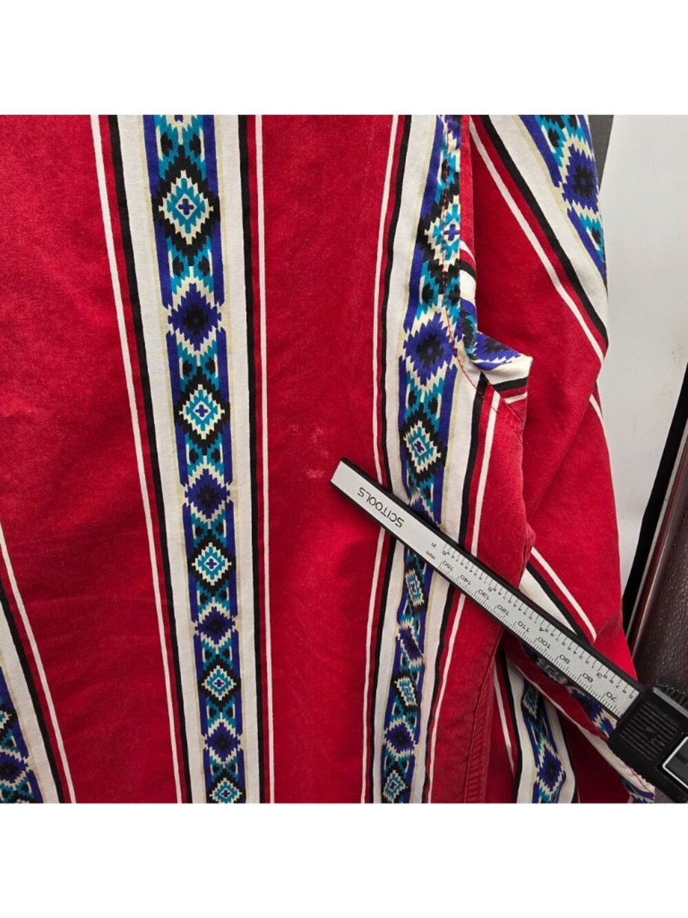 VTG High Noon Western Pearl Snap Shirt Large Tall Blue Navajo Print Southwestern - Picture 8 of 16